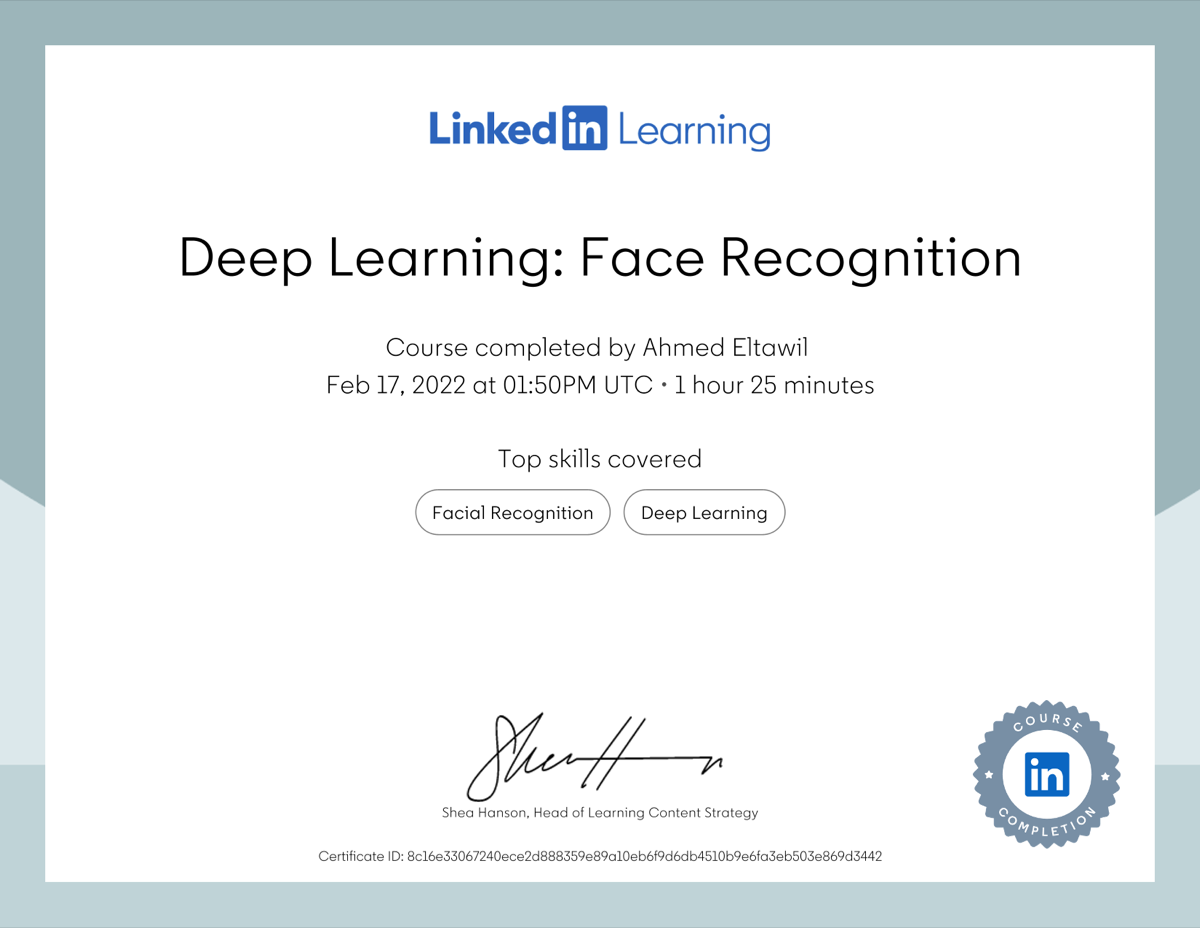 Deep Learning: Face Recognition