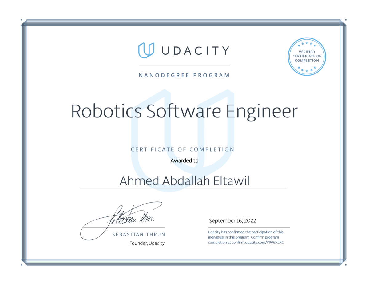 Robotic Software Engineer Nanodegree